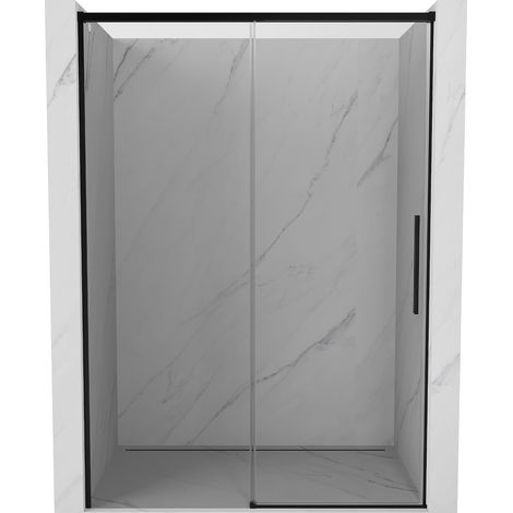 Mexen Rox Schiebetüren für Duschkabine 150 cm, transparent, schwarz - 8C2-150-000-70-00