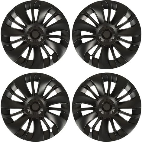 19-inch wheel hub cap, 4 pieces, low wind resistance replacement protection for Tesla Model Y 2021-2023, matte black (1/5)