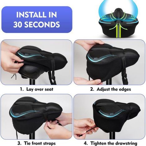 Housse de selle en gel pour vélo - - Imperméable - Antidérapant - Respirant - Absorbant les chocs (1/5)