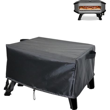 Sac de transport Housse de protection pour four à pizza - Housse de protection anti-poussière pour four à pizza imperméable avec revêtement argenté 420D - 62 x 62 x 28 cm (1/5)