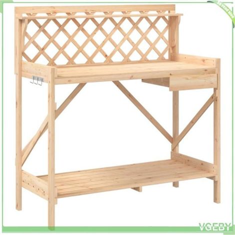 Banc de rempotage - FAFEICY - 368428 - Treillis losange - Tiroir et crochets - Tablette ventilée (1/5)