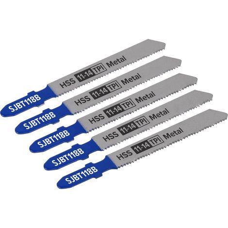 Sealey SJBT118B Jigsaw Blade for Metal 92mm 11-14tpi - Pack of 5