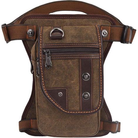 Beintasche Motorrad Canvas Reitertasche Braun wasserabweisend für Herren Damen (1/5)