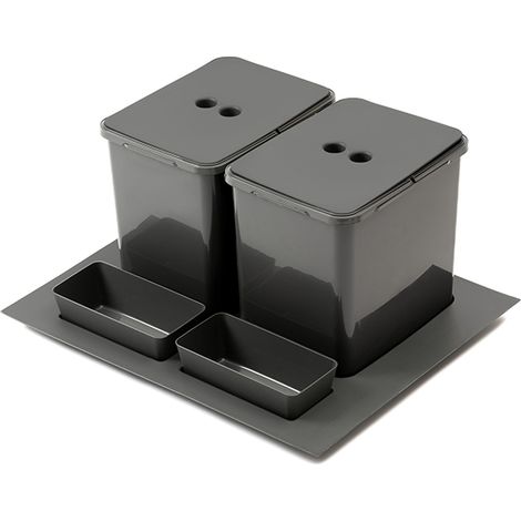 Raccoglitore per rifiuti 2x16 l inserto per cassetto da 600 mm, antracite SANS MARQUE