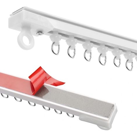 Barres de rideaux auto-adhésives sans perçage pour plafonds, tringles à rideaux sans perçage pour rideaux de douche de camping-car, armoires, séparateurs de pièces (440cm/160cm)[CO] (1/3)