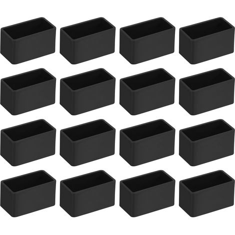 16Pcs Embouts de Pieds de Chaise Carrés en PVC, 40mm x 20mm OD, Noirs, pour Protéger Les Pieds de Meubles, Les Coussins de Pied de Table, Les Capuchons de Protection de Sol (1/5)