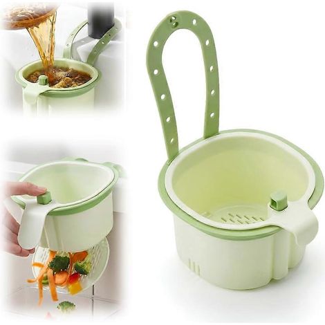 Panier de vidange suspendu pour évier de cuisine autonettoyant multifonctionnel vert compatible robinet suspendu (1/5)