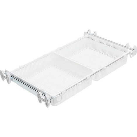 bandeja doble extraíble y extensible para armario gris - servetto color gris color níquel-blanco (1/2)