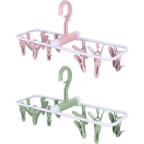 Lot de 2 cintres coupe-vent pour sous-vêtements et vêtements, cintre de voyage pliable pour chaussettes, sous-vêtements et vêtements (1/5)