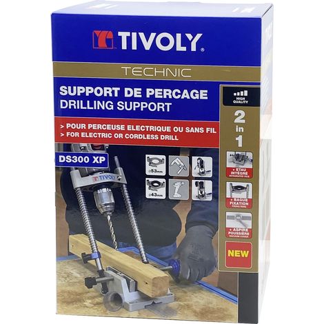Tivoly • SP300XP Supporto per foratura per frese a collare da 43mm a 53mm, sistema di bloccaggio rapido, angolo di foratura regolabile, morsa di bloccaggio e sistema di aspirazione integrato (1/3)