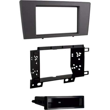Plaque de fixation 2Din avec rangement pour Volvo S60 V70 XC70 gris
