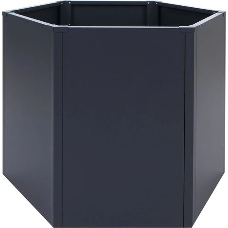Fioriera rialzata per orto 460 L design moderno 100 x 88 x 77 cm acciaio zincato antracite 040008904