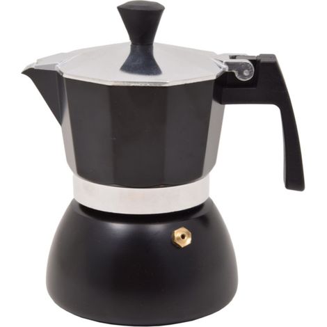 Moka 2 tazze NERA Macchinetta per il caffè in polvere caffettiera coffee Break colazione (1/4)