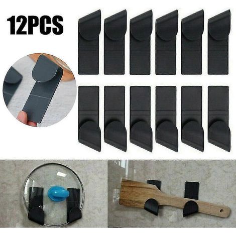 Lot de 12 supports muraux pour couvercles de casseroles et poêles, organisateur d'ustensiles de cuisine (1/5)