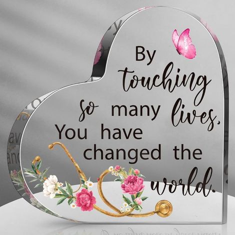 Plaque cœur en acrylique à poser, décoration souvenir familial pour papa maman sœur(15 cm) (1/4)