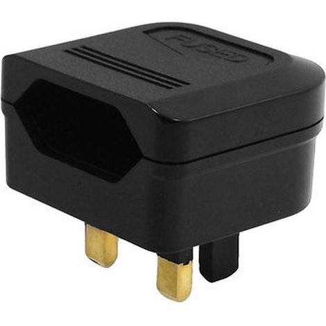 Conversor/adaptador/convertidor de enchufe de 2 pins euro plano A enchufe UK 3 pins con fusible (1/2)