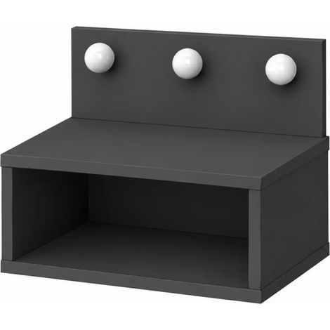 Comodino sospeso Treo con luci integrate colore antracite (1/5)
