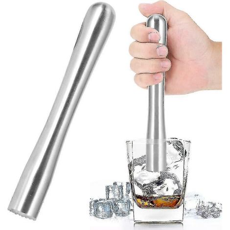 Pilon à cocktails, agitateurs à cocktails, pilon à citron vert, pilon à boissons en acier inoxydable, mélangeur à cocktails, presse-fruits pour mojitos, pilon à citron, outil de bar, 1 pièce (1/5)