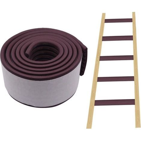 Tapis de protection souple pour échelle de lit superposé, 2 m, adhésif puissant - Largeur : 80 mm - Protection de marche - Confortable pour les pieds - Marron (1/4)
