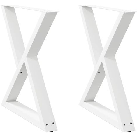 Maison Exclusive - Esstisch Beine 2 Stück Weiß 70x(72-73,3) cm St