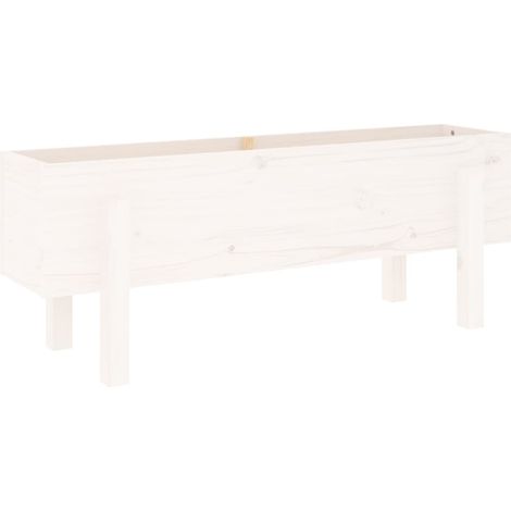 Garden Raised Bed White 101x30x38 cm Solid Wood Pine vidaXL