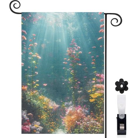 Drapeau de jardin vertical décoration extérieure toile durable double face 30 x 45 cm pour cour maison terrasse (1/5)