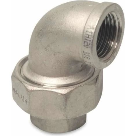 Raccord fileté en acier inoxydable coude 90° 1 1/2" IG type conique
