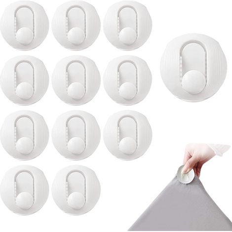 12 Pièces Attaches de Couette, Clips de Housse Couette, Clip de Couette, Clip Housse de Couette, Pince à Pince pour Drap Couette, pour Draps, Rideaux, Chaussettes, Serviettes, 2 étui de Rangement (1/5)