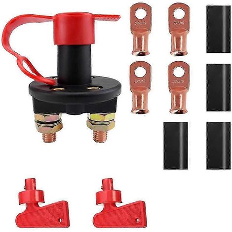 Compatible avec un coupe-circuit automobile, avec 2 clés, isolateur rotatif pour véhicule (1/5)