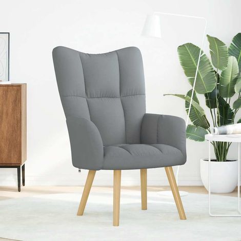 Chaise de salon，Chaise de relaxation Gris clair Tissu CFW44556 (1/5)