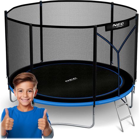 6ft183cm garden trampoline with outdoor net and ladder neo sport