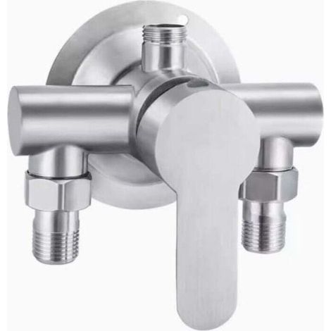 Stainless steel shower tap switch G1/2 Thread 304 Hot and cold water mixer Wall-mounted metal handle (1/4)