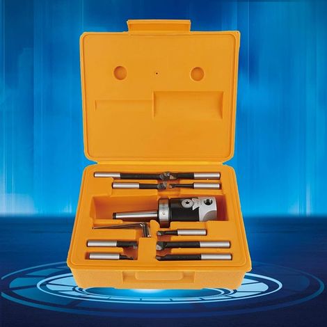 Jeu de têtes d'alésage, 1 jeu d'accessoires de fraiseuse MT2 -M10 F1-12 tête d'alésage de 50 mm avec 9 barres d'alésage de 12 mm (1/5)