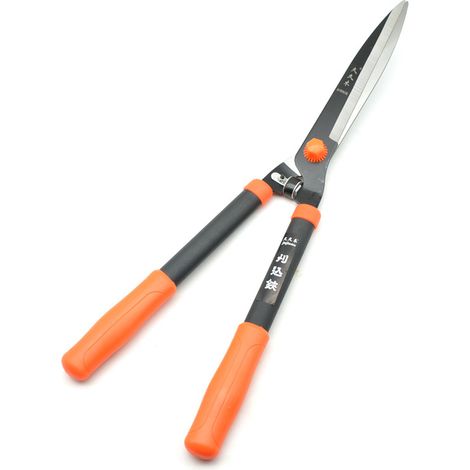 Taille-haie et sécateur orange-rouge. Outil de jardin multifonctionnel à double système de coupe. (1/5)