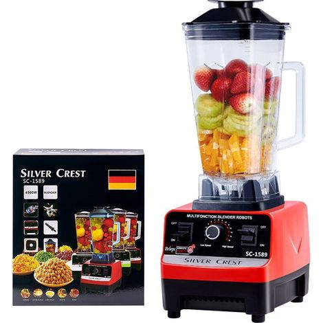 Blender multifonctionnel haute vitesse 2,5L, 6 lames inox, réglable, pour smoothies, glace et cuisine domestique(rouge) (1/5)
