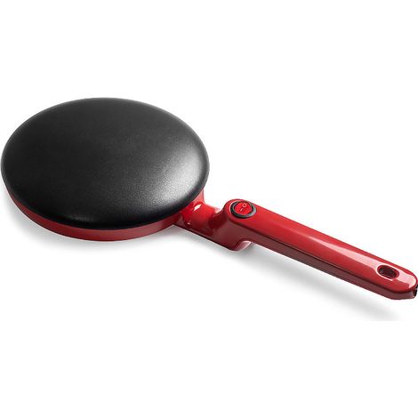One Piece Crêpière Électrique De Qualité Alimentaire Antiadhésive Pizza Pancake Pan Cuisine Outil De Cuisson Crêpes Oeufs Bacon Avec Revêtement Antiadhésif (Rouge) (1/2)