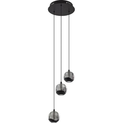 [GEBRAUCHT] B-Ware Lucande Pendelleuchte Hängelampe Led Hayley Schwarz Glas 3 Flammig 3000 K 15 W (1/2)