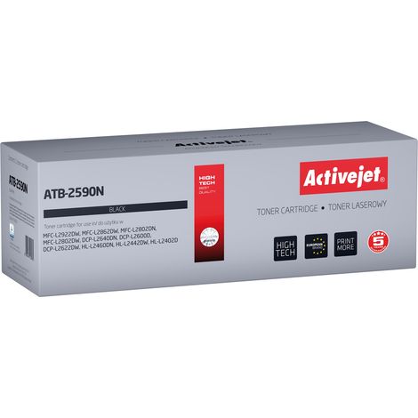 Toner Activejet ATB-2590N pour imprimantes Brother  compatible Brother TN2590  qualité supérieure  1 200 pages  noir.