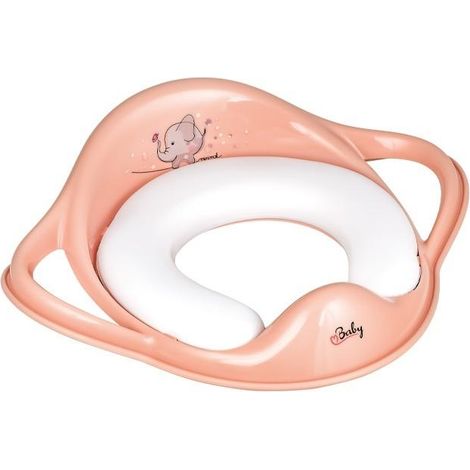 Funda de asiento de inodoro suave, Elefante, Rosa minimalista