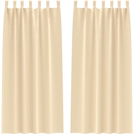 Maison Exclusive - Cortinas Opacas con Anillas 2 pcs Crema 245 x