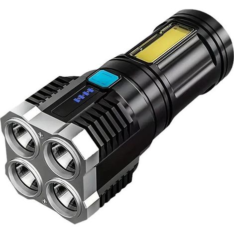 Lampe torche multifonction L-S03 à 4 LED COB, éclairage latéral longue portée, portable, rechargeable par USB, pour l'extérieur et la maison. 400 mAh. (1/5)