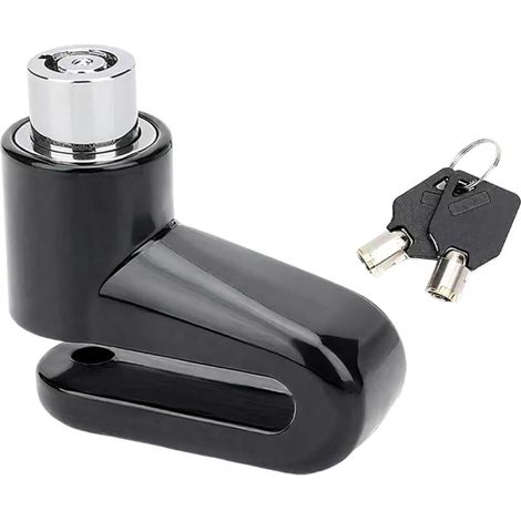 Noir 1 pièce Antivol Moto, Bloque Disque Alarme, Renforcé, 2 clés, Serrure Haute Sécurité, Étanche, antivol velo, antivol moto, cadenas, Blocage de frein à disque universel, (1/5)