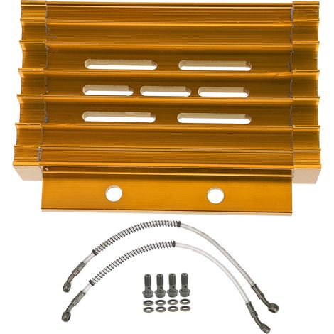 Ejoyous Radiateur de Moto, Alliage d'aluminium, Système de Refroidissement d'huile, Convient aux Vélos Tout-terrain Pit Pro Dissipation Rapide de la Chaleur et Durée de Vie Prolongée du Moteur