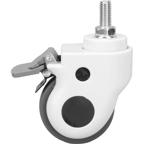 Roues pivotantes freinées 3 pouces TPR pour mobilier médical et bureau, capacité de charge 70 kg, silencieuses et durables. (1/5)