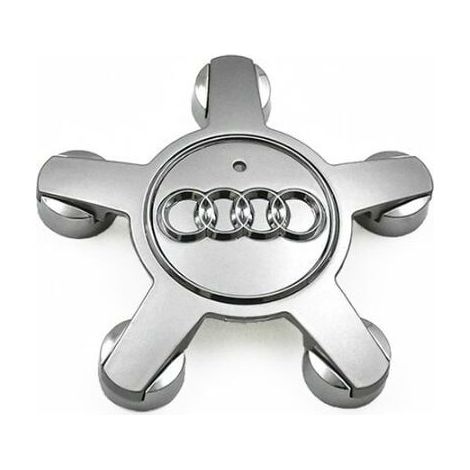 Jeu de 4 caches-moyeux pour enjoliveurs 135mm Audi ABS argent Emblème de qualité supérieure pour A4/A5/A6 S6 R8 RS4 RS6 TT Q5 Q7 - 4f0601165 (1/5)