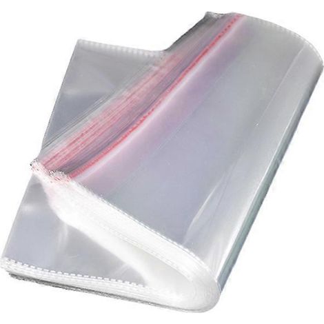 Sacs à vêtements transparents 2535 cm avec fermeture automatique et rabat pour t-shirts, vêtements, sacs cadeaux de mariage et de fête (100 pièces) (1/5)