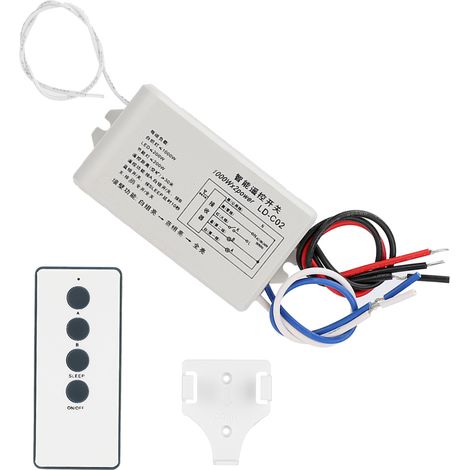 Interrupteur mural sans fil intelligent numérique 220V 2 voies marche/arrêt télécommande (1/5)