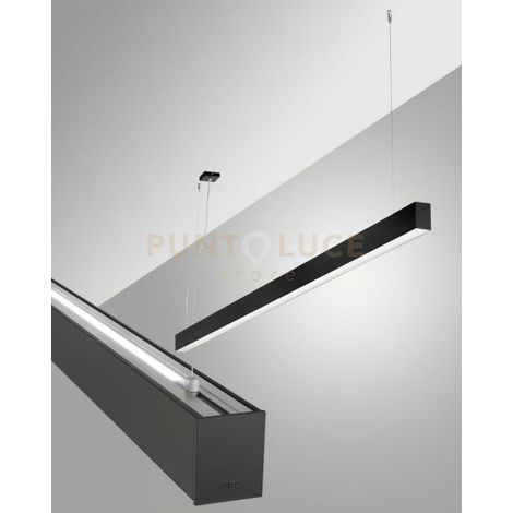 MILLET SOSPENSIONE DOPPIA EMISSIONE NERA A LED 4000K 3580+1440LM 23W- 15W PRISMATIC ON/OFF IP40 MT