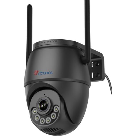 Ctronics Caméra de Surveillance 5MP WiFi 2,4/5GHz, Suivi Auto, Vision Nocturne Couleur 30m, Détection Intelligente, Alarme Sonore & Lumineuse