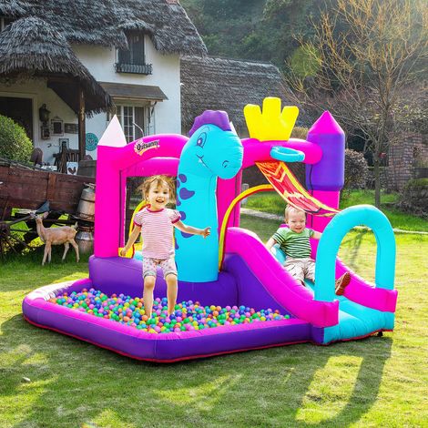 Château Gonflable avec Toboggan, Trampoline, Sécurité Garantie, Facile Assembler (1/5)